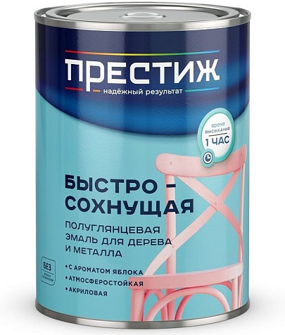 Эмаль акриловая Престиж, полуглянцевая, белая, 0.9 кг купить в СОМ