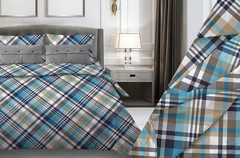 Комплект постельного белья Лондон 2,0сп наволочки 50х70см бирюзовый купить в СОМ