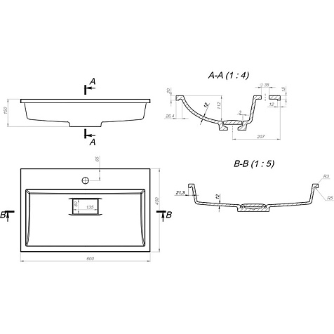 Тумба-умывальник подвесная Домино Forta В2 60, белый, с раковиной Bazis/Absolute/Classica/Unit 60 купить в СОМ