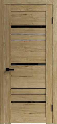 Дверное полотно остекленное Silver 5 Рустик натуральный/Черное стекло 800х2000мм купить в СОМ