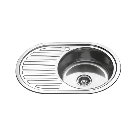 Мойка нержавеющая врезная Ledeme L87750-6R 770х500х170 мм, толщина 0.6 мм, правая купить в СОМ
