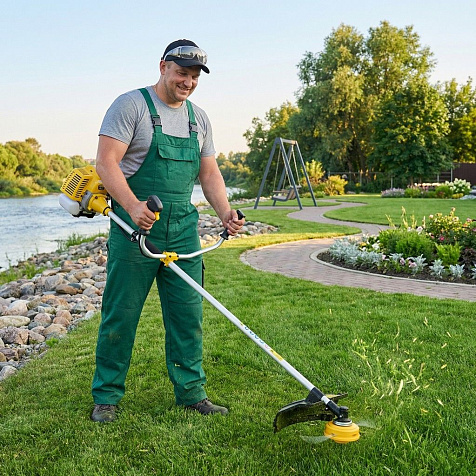 Триммер бензиновый HUTER GGT-2500T, 2500Вт, неразборная штанга, ремень, леска, нож купить в СОМ