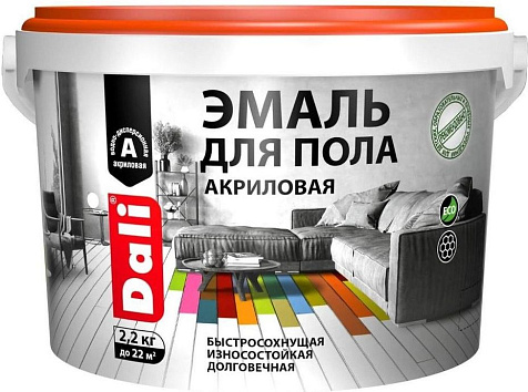 Эмаль акриловая Dali, для пола, красное дерево, 2.2 кг купить в СОМ