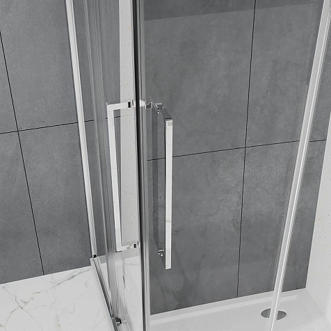 Ограждение душевое Azario Shanghai AZ-R43-90-CH-CL, 900 х900 х1950 мм, профиль хром, без поддона купить в СОМ