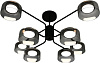 Люстра Linvel MS 1227/8 Паго Чёрный GX53 max.9W 810х810х325мм купить в СОМ