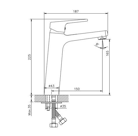 Смеситель для раковины Golden Fox Thames 12111, черный купить в СОМ