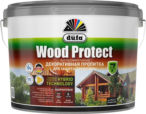 Пропитка защитно-декоративная Dufa WOOD PROTECT, тик, 2.5 л купить в СОМ