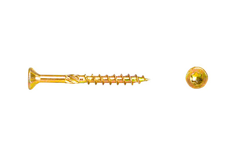 Саморез конструкционный потай, желтый цинк, 4 х 40, Torx 20, 1 шт купить в СОМ