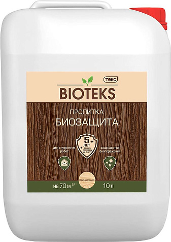 Пропитка для дерева Bioteks Биозащита, бесцветный, 10 л купить в СОМ