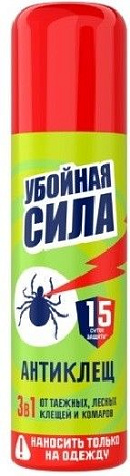 Убойная сила Антиклещ аэрозоль от клещей, комаров 150мл купить в СОМ