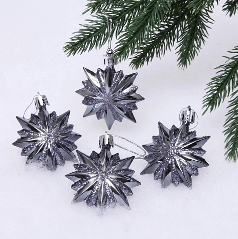 Игрушки Таинственное очарование Звезда 6см 4шт графит купить в СОМ