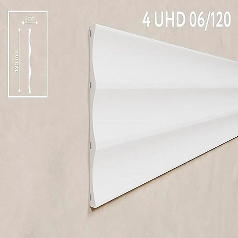 Панель 3D стеновая из полимера ультравысокой плотности 4 UHD 06/120, белая, 120х2800мм купить в СОМ