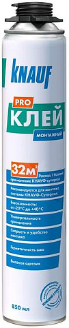 Клей-пена КНАУФ монтажная Профлекс 850мл купить в СОМ