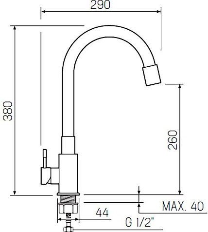 Смеситель для мойки Ростовская мануфактура SUS124W-016F купить в СОМ